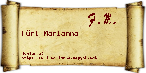 Füri Marianna névjegykártya